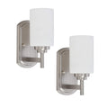 Glass Bathroom Wall Sconce Lighting Pair