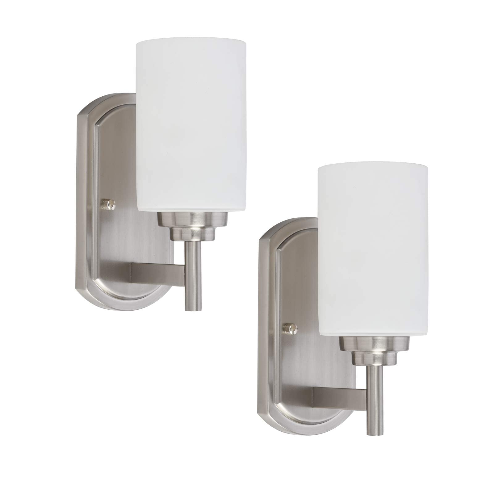 Glass Bathroom Wall Sconce Lighting Pair