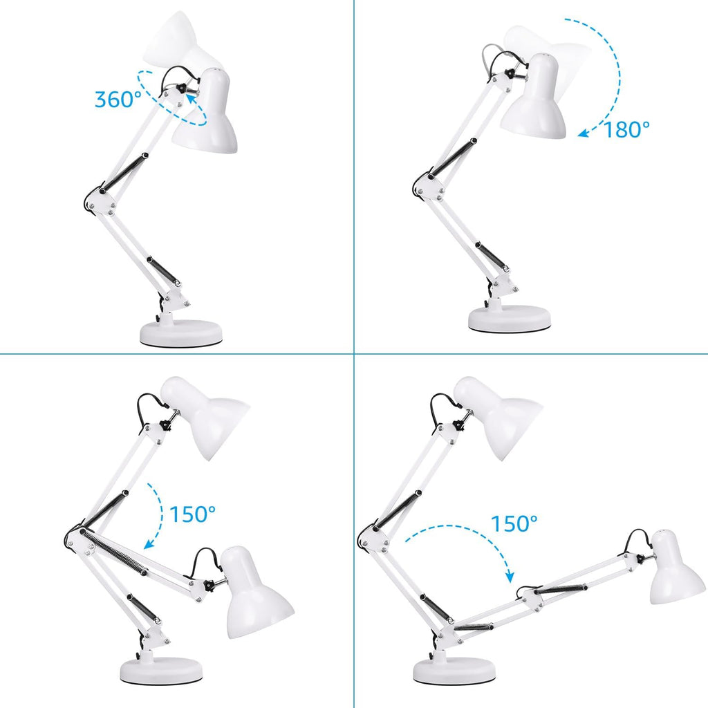 Adjustable Swing‑Arm Metal Desk Lamp