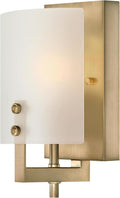 Brushed Brass Frosted Glass Wall Light Fixture