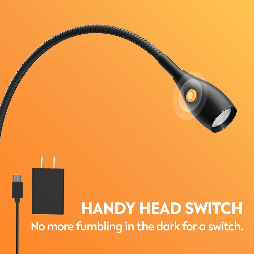 Minimalist Clip‑On Headboard Reading Lamp