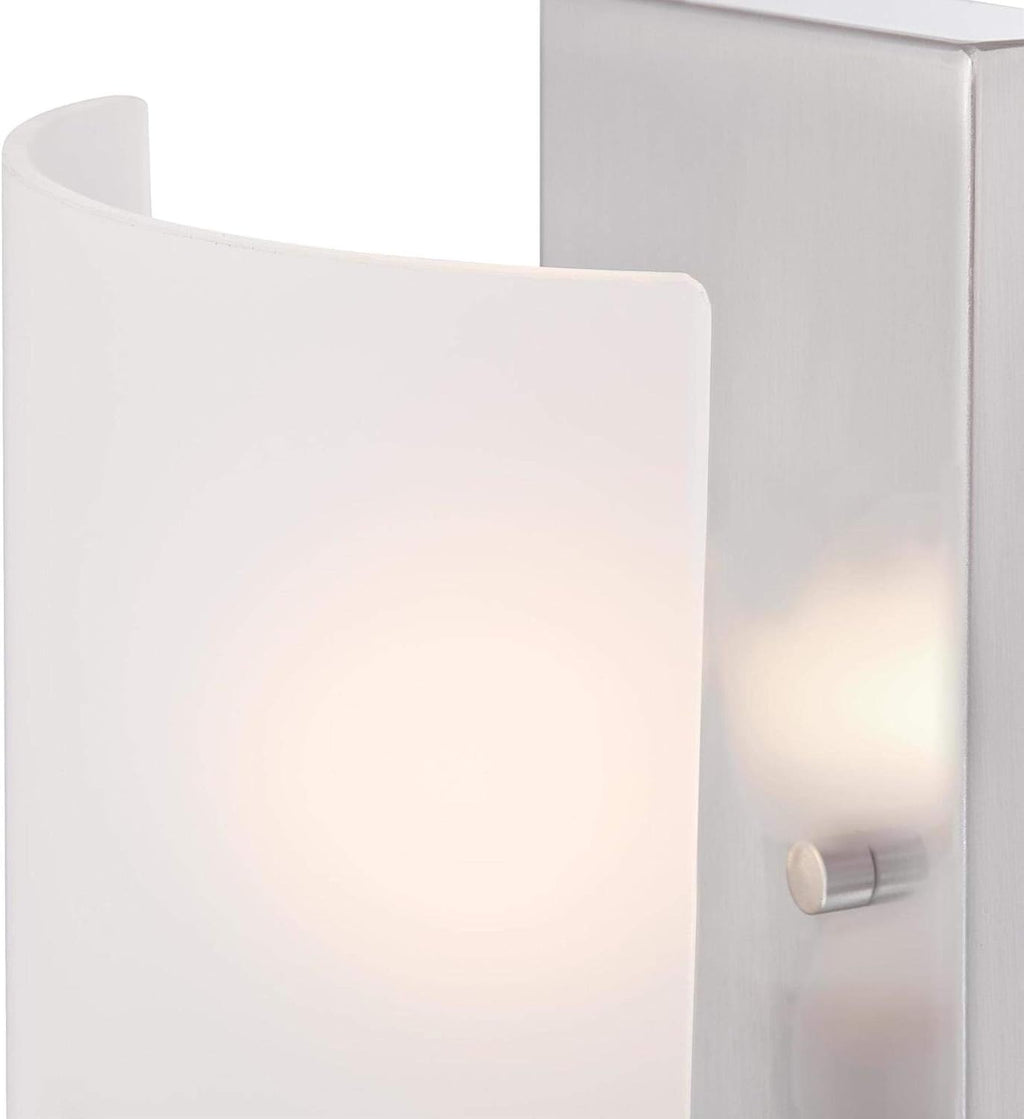 Brushed Nickel Frosted Glass Wall Sconce Light