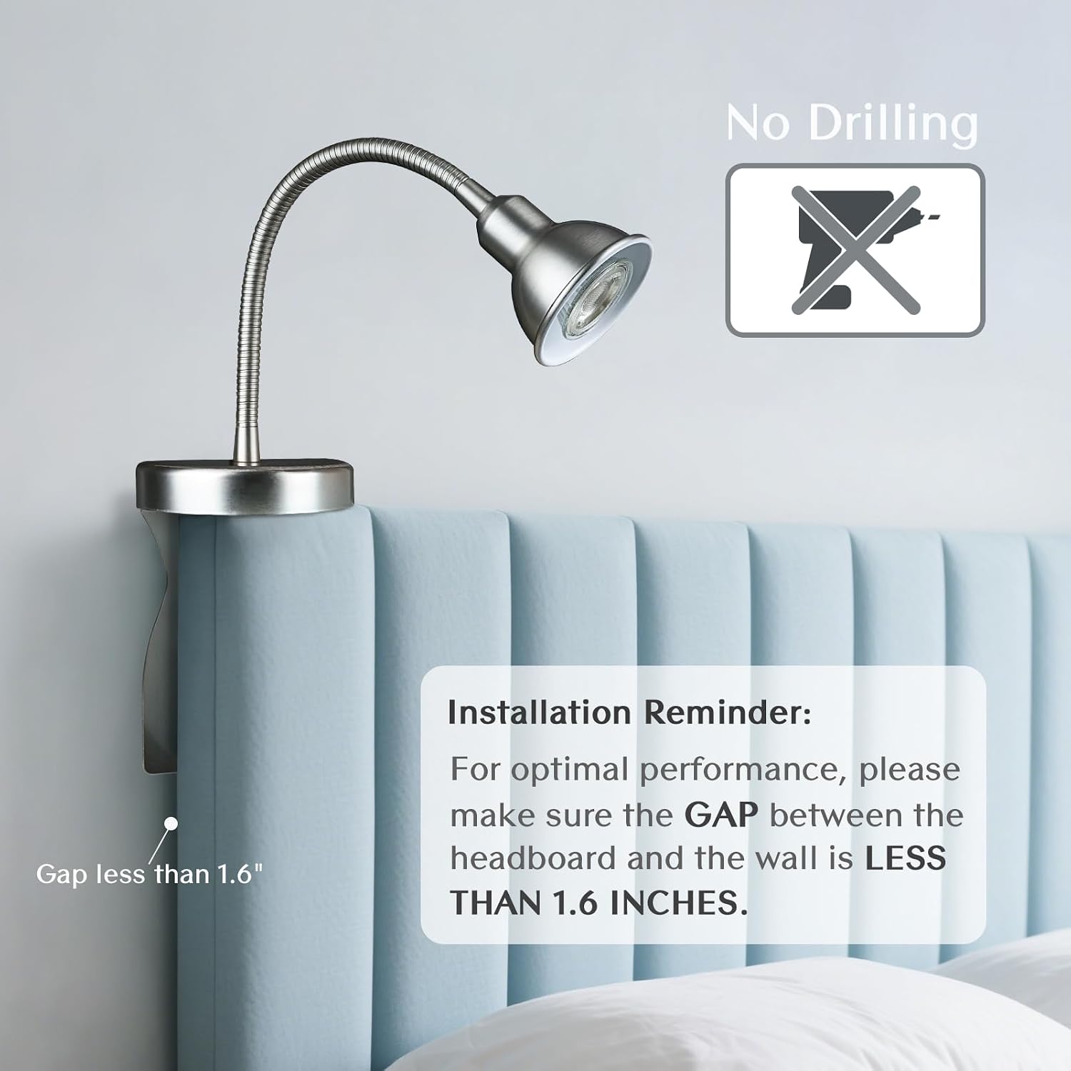 Dimmable Flexible Headboard Reading Lamp