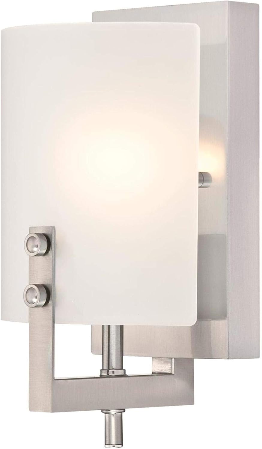 Brushed Nickel Frosted Glass Wall Sconce Light
