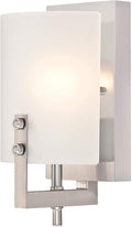 Brushed Nickel Frosted Glass Wall Sconce Light