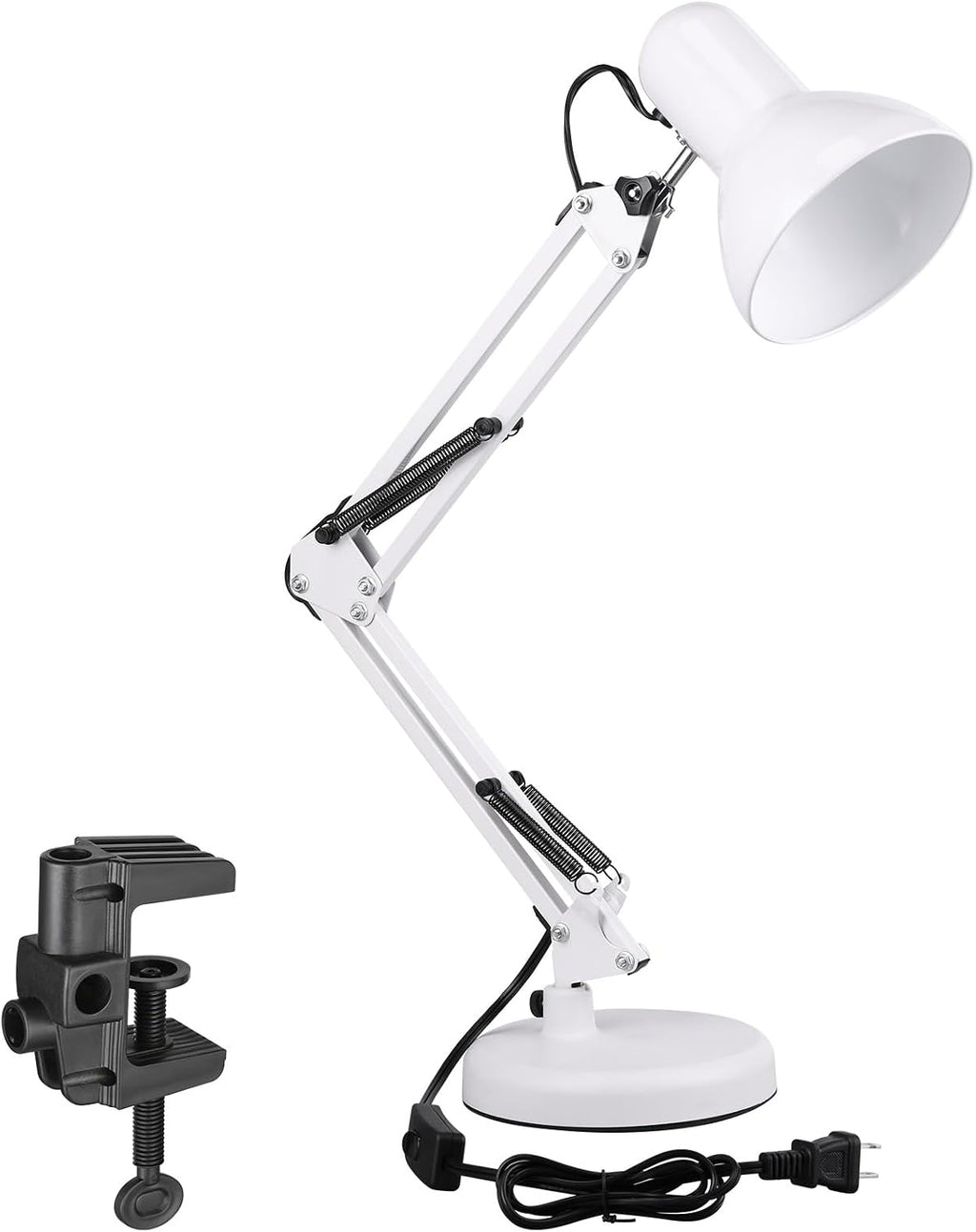 Adjustable Swing‑Arm Metal Desk Lamp