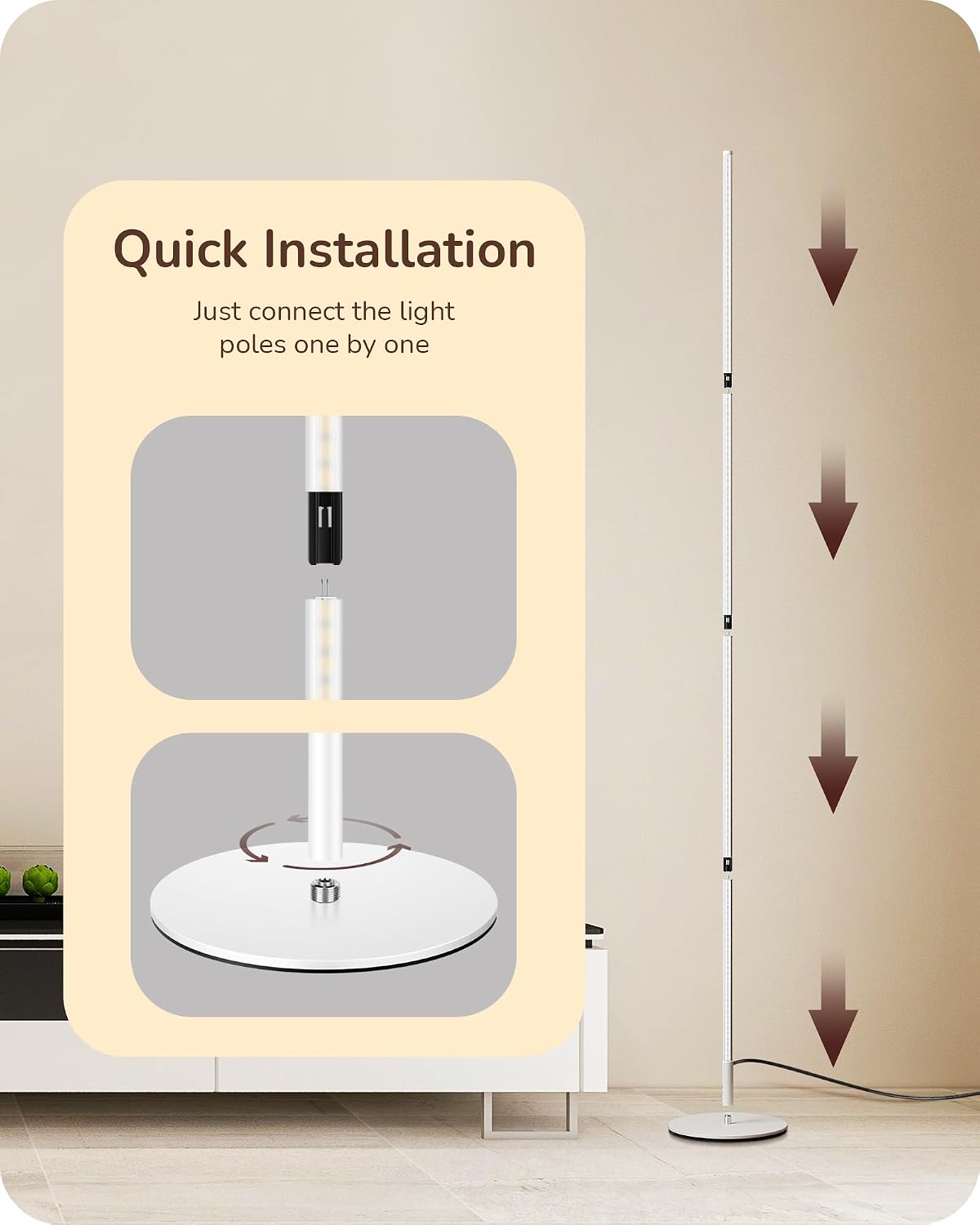Dimmable Minimalist LED Corner Floor Lamp