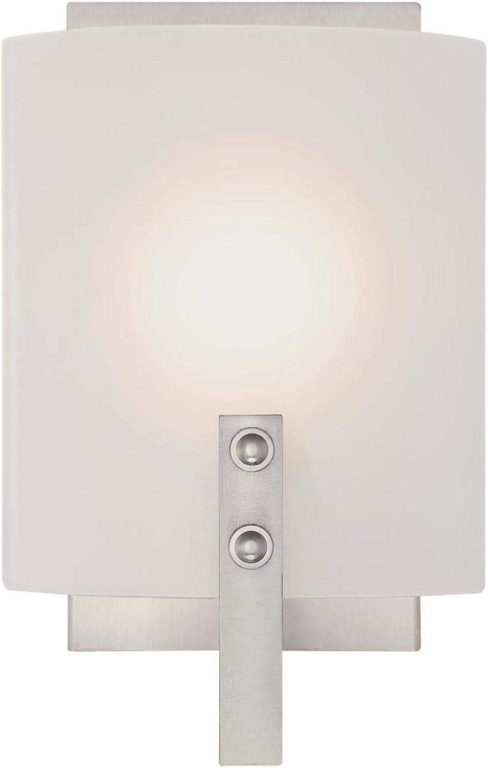 Brushed Nickel Frosted Glass Wall Sconce Light