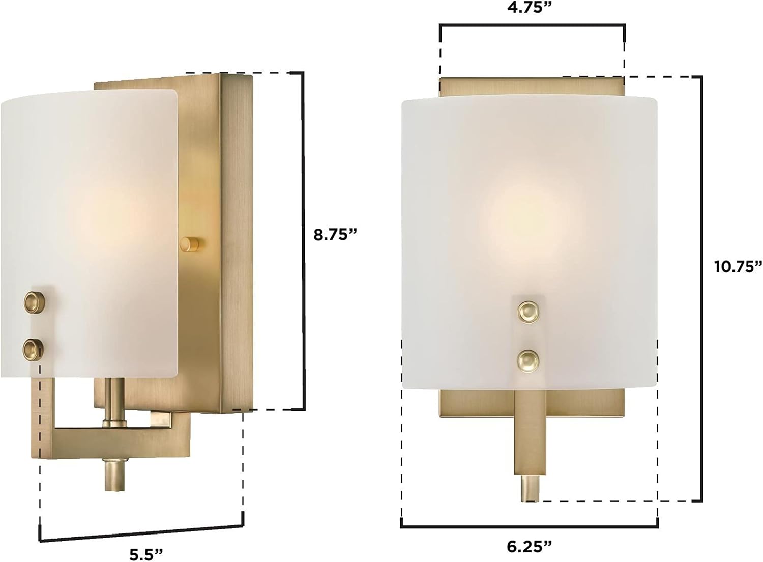 Brushed Brass Frosted Glass Wall Light Fixture
