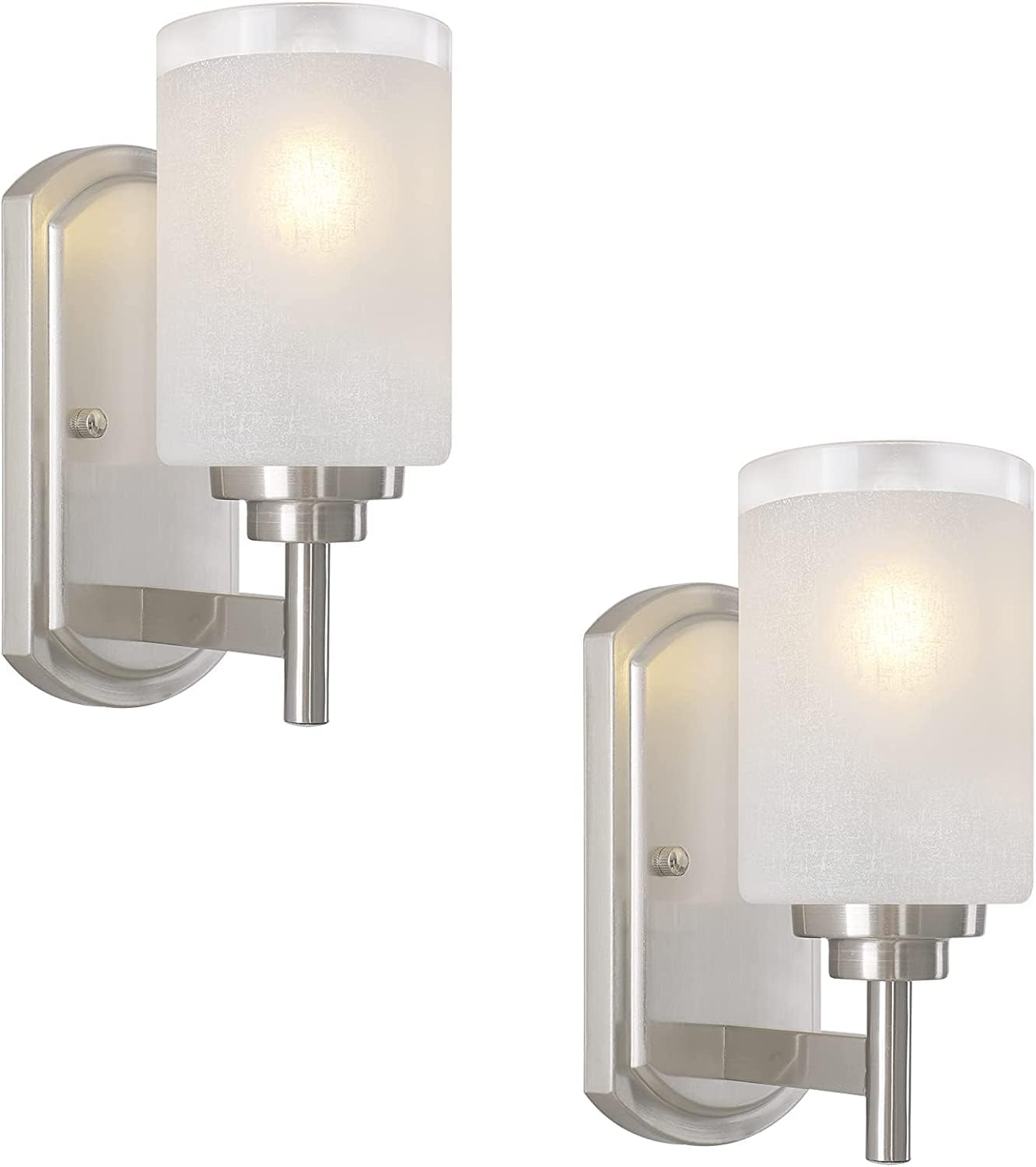 Glass Bathroom Wall Sconce Lighting Pair