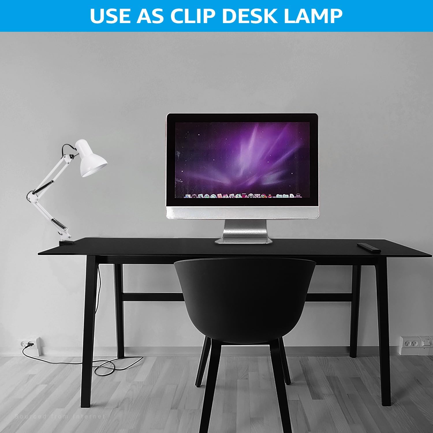 Adjustable Swing‑Arm Metal Desk Lamp