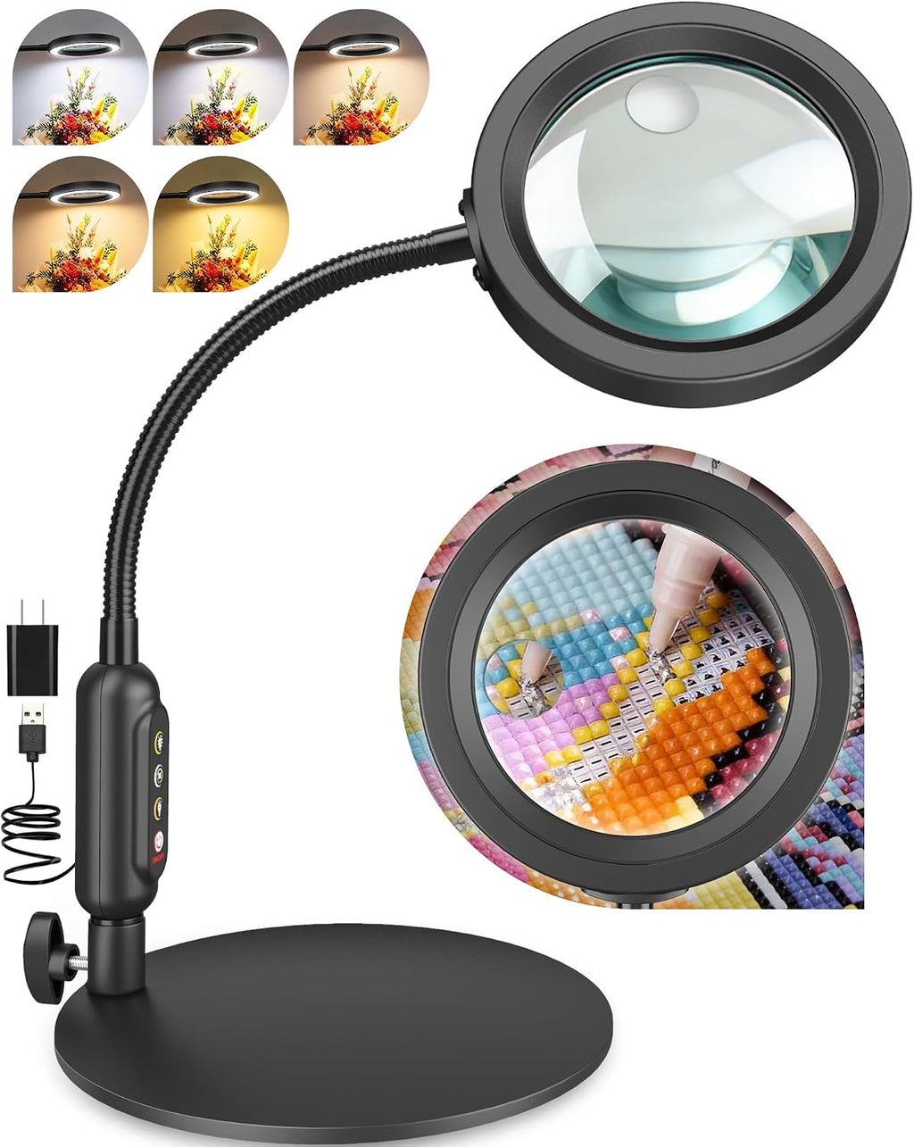 Hands‑Free LED Magnifying Lamp For Crafts