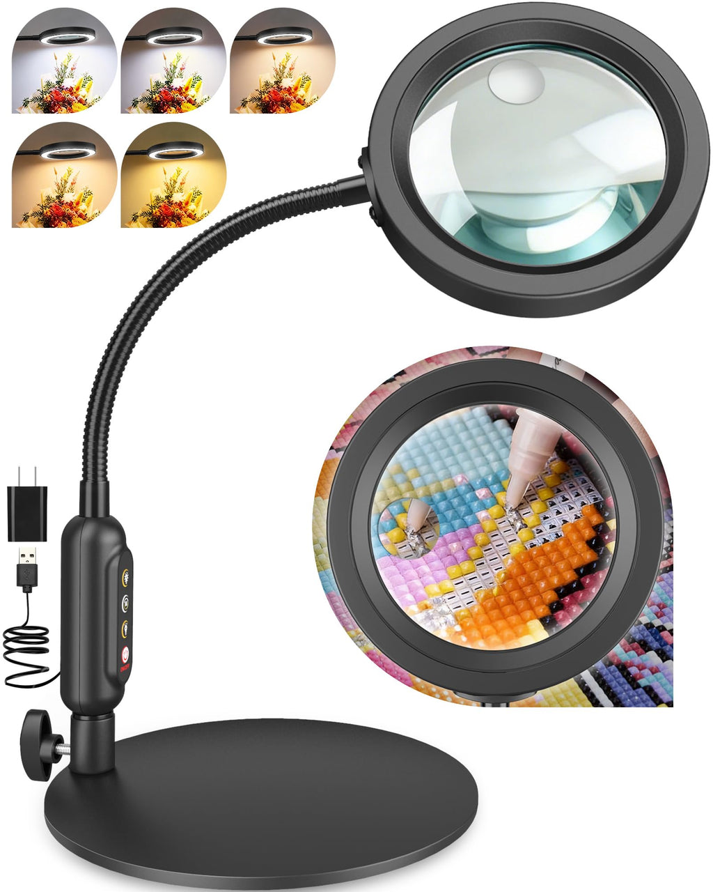 Hands‑Free LED Magnifying Lamp For Crafts