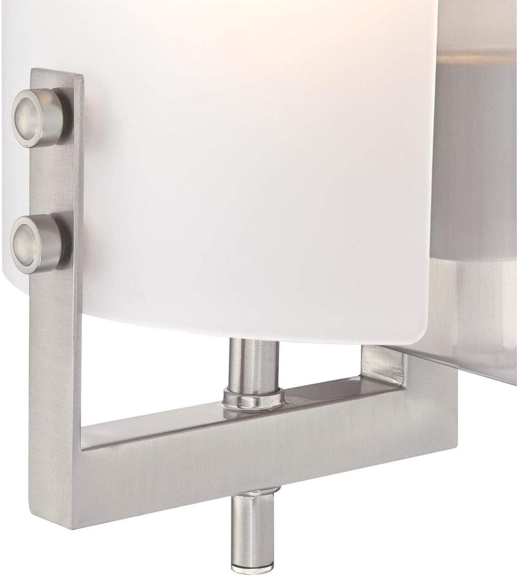 Brushed Nickel Frosted Glass Wall Sconce Light