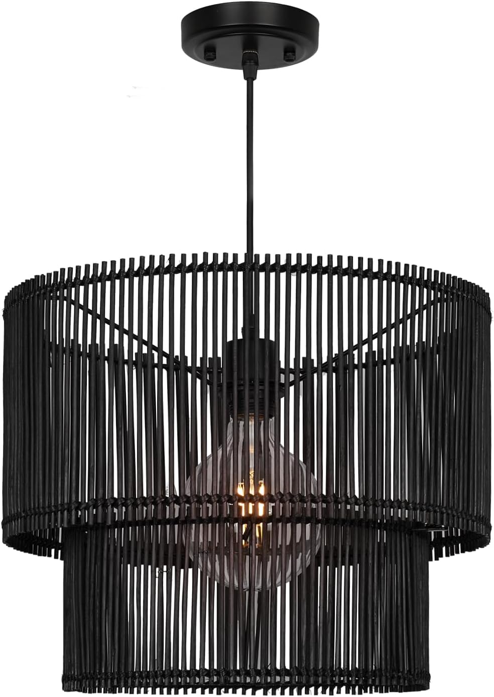 Natural Woven Rattan Hanging Pendant Light