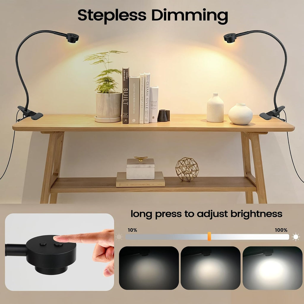 Flexible Clip‑On Bedside Reading Lamp