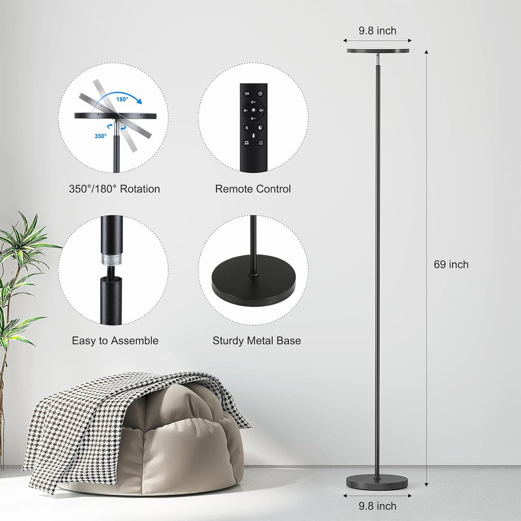 Remote‑Controlled LED Living‑Room Floor Lamp