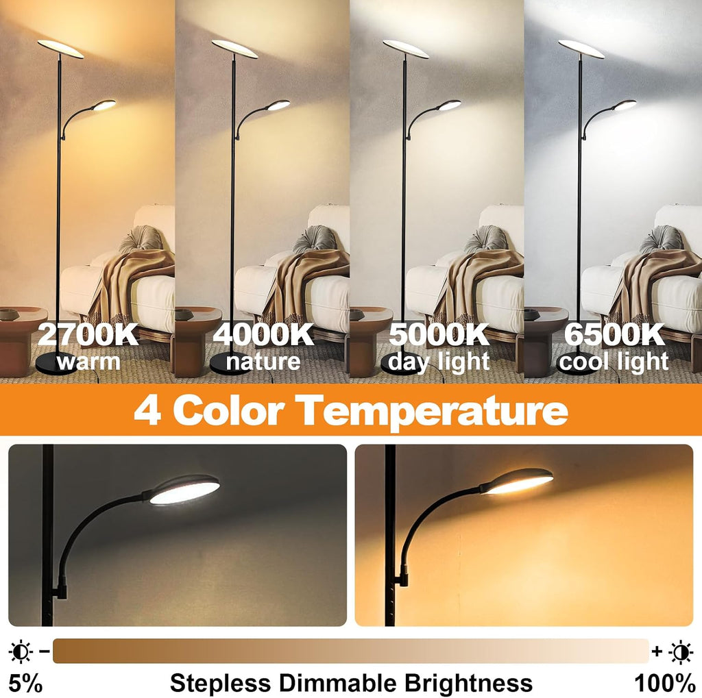Dimmable Remote‑Controlled LED Floor Lamp