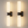 Modern Black Glass Wall Sconce Two‑Pack