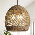 Hand‑Woven Rattan Hanging Pendant Light