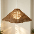 Hand‑Woven Boho Rattan Pendant Light Fixture
