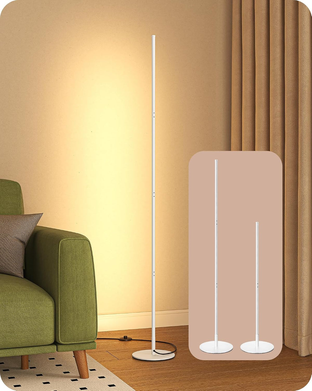 Dimmable Minimalist LED Corner Floor Lamp
