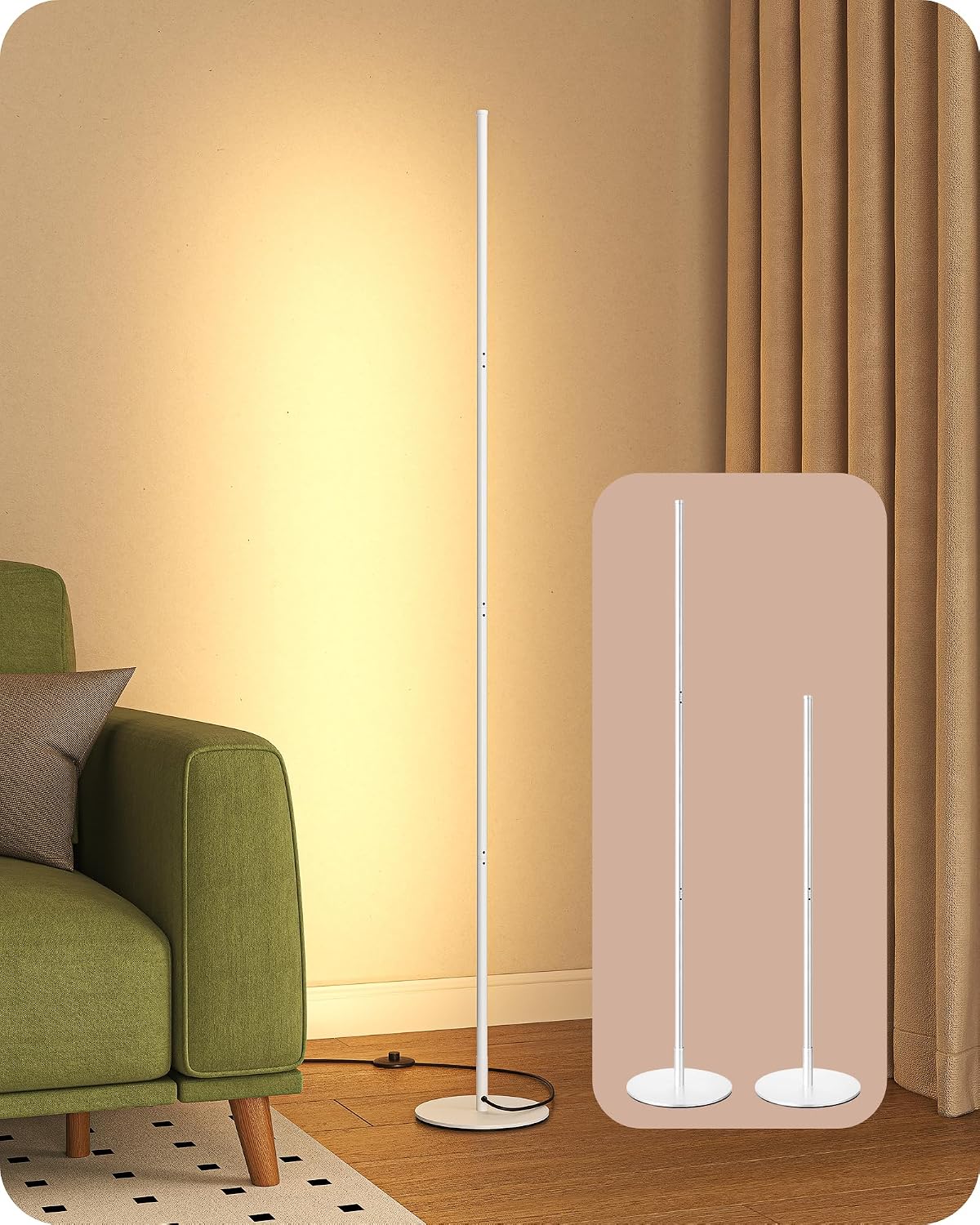 Dimmable Minimalist LED Corner Floor Lamp