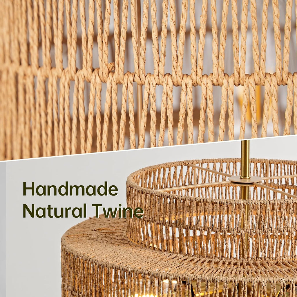 Large Boho Rattan Dining‑Room Pendant Light