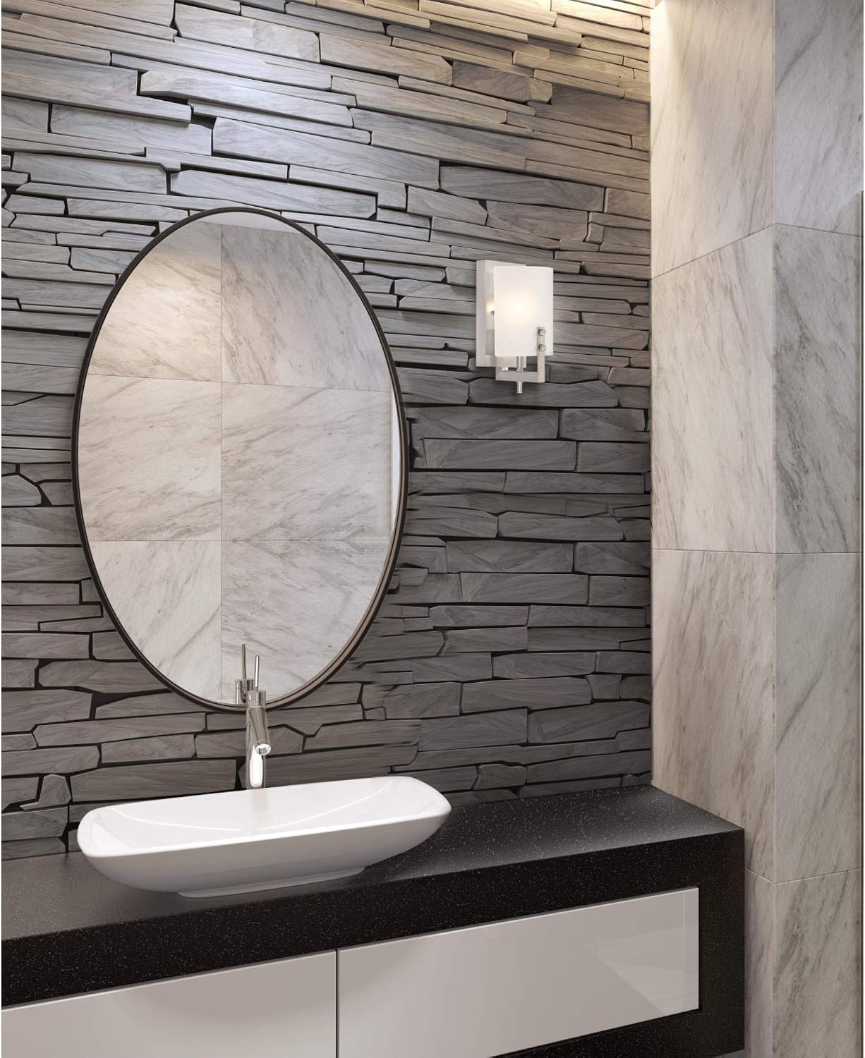 Brushed Nickel Frosted Glass Wall Sconce Light