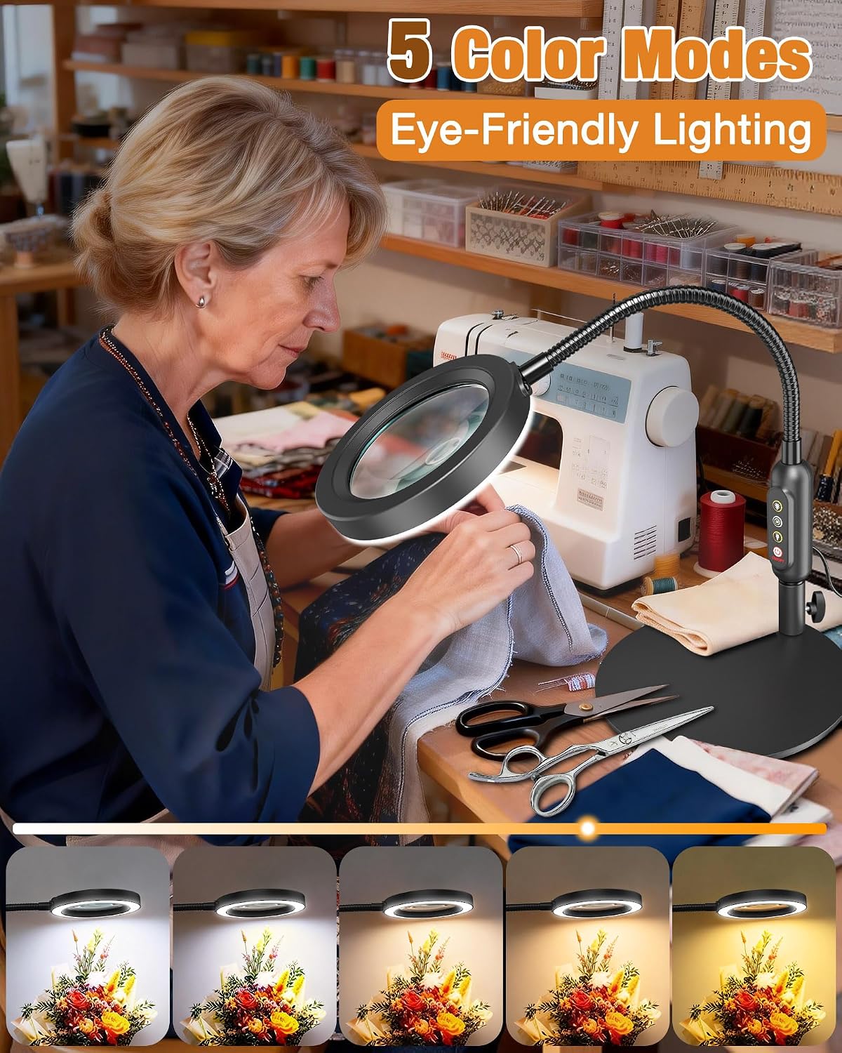 Hands‑Free LED Magnifying Lamp For Crafts