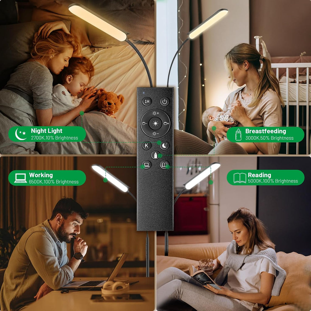 Dimmable Remote LED Reading Floor Lamp