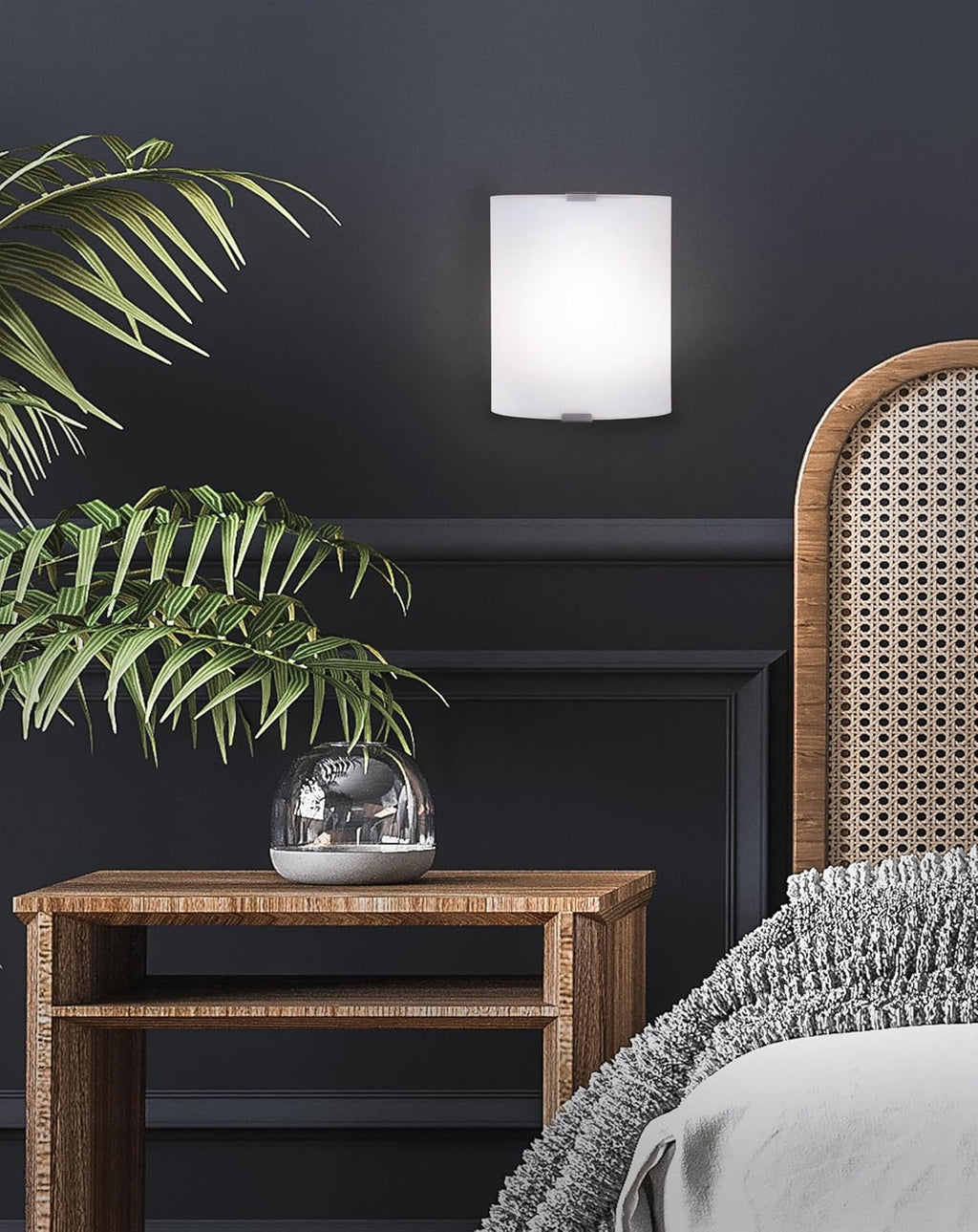 Frosted‑Glass Transitional Wall Sconce Light